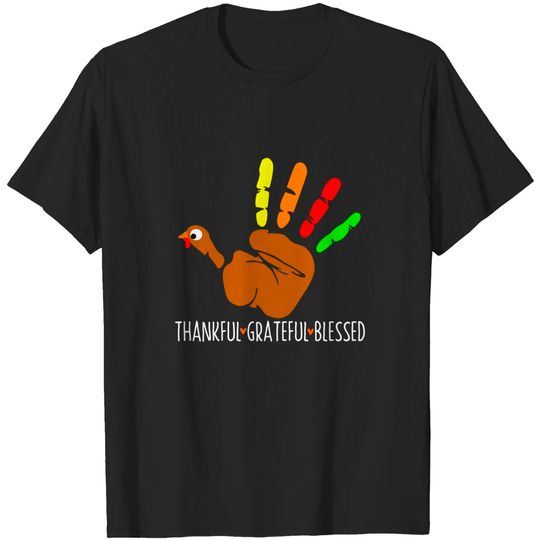 Discover Turkey Hand Print Thanksgiving Day T-Shirt