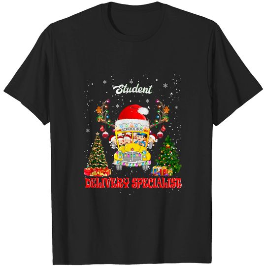 Discover School Bus Driver Christmas Student Delivery Specialist Xmas T-Shirt