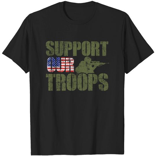 Discover Vintage US Military Support Our Troops American Flag T-Shirt