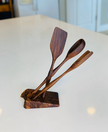 Utensílios De Cozinha De Madeira Artesanal Espátula Colher Rústica