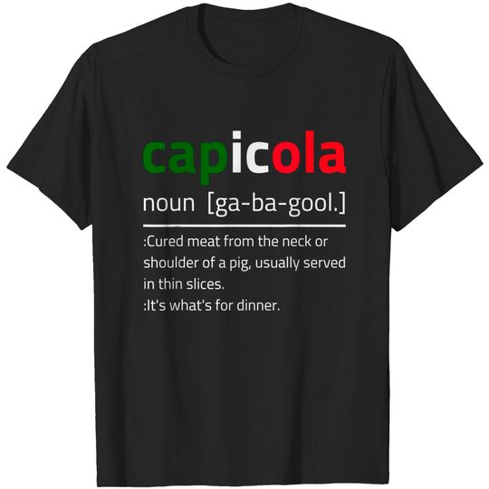 Discover Gabagool Meme T-Shirt Capicola Gabagool Italian Flag Funny Description