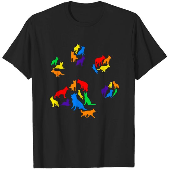 Discover German Shepherd Dog - Paws Rainbow Pride for Gift - German Shepherd Dog - T-Shirt