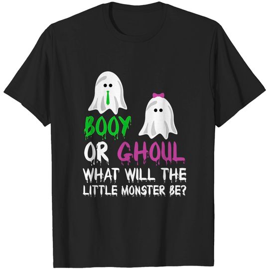 Discover Halloween Gender Reveal Booy or Ghoul What Will The Little Monster Be T-Shirt