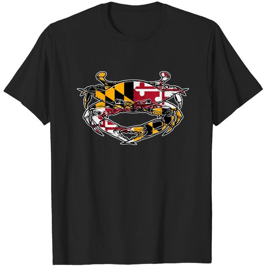 Discover Maryland Crab State Pride Flag - Blue Crab T-Shirt