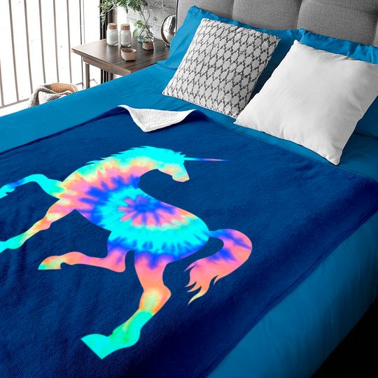 Discover Tie Dye Unicorn Shirt | Colorful Tye Dye Horse Horn Baby Blankets
