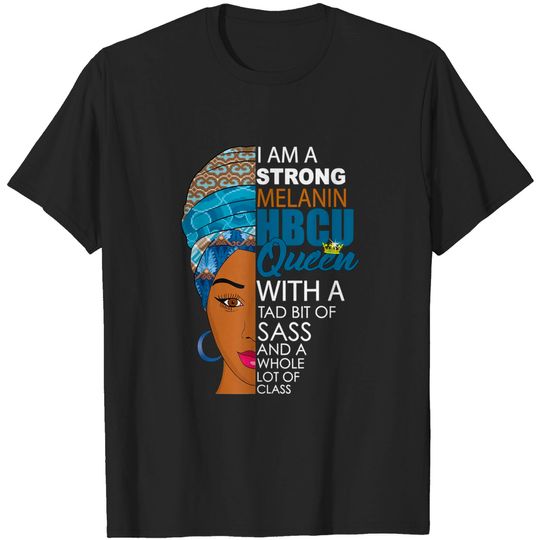 Discover Melanin HBCU Queen Grad Afrocentric T-Shirt for Black Women