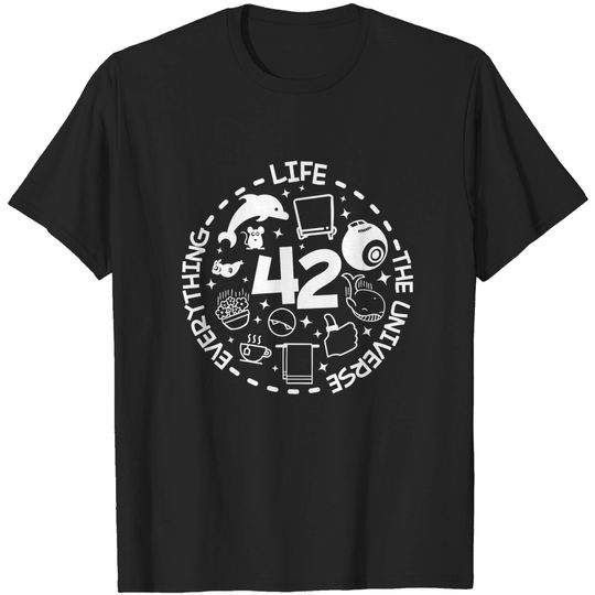 Discover 42: Life the Universe and Everything - Hitchhikers Guide To The Galaxy - T-Shirt