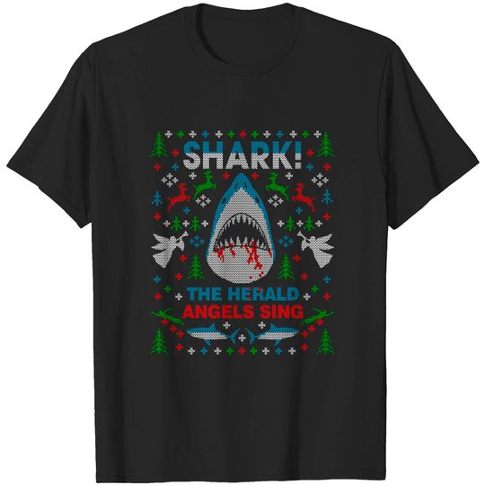 Discover Funny Shark Christmas T-Shirt - Ugly Christmas Sweater Design