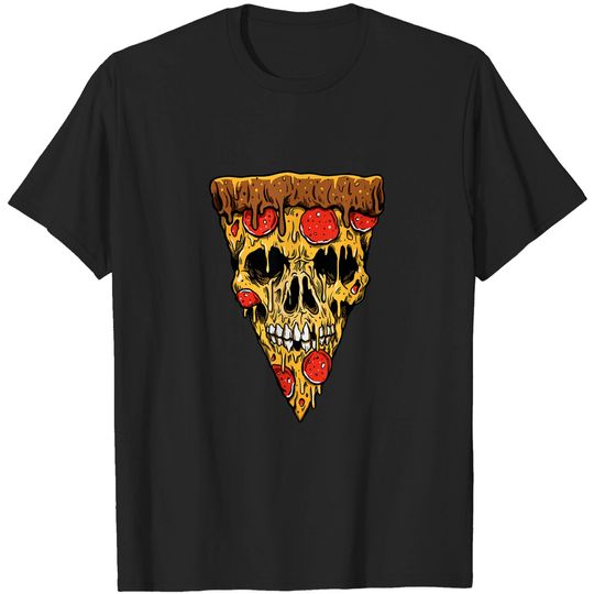 Discover Funny Pizza Skull Cheesy Pizza Lover Halloween Costume T-Shirt