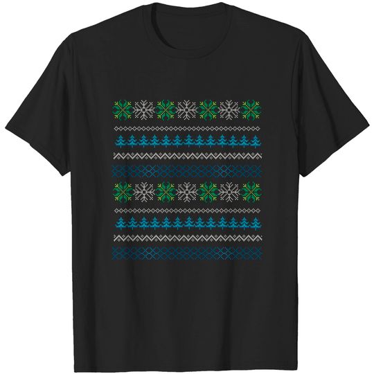 Discover Ugly Sweater Pattern - Christmas Sweater - T-Shirt