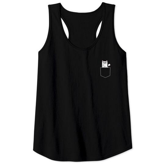 Discover Cat Flipping Off Tank Tops Cat in Pocket Giving the Finger
