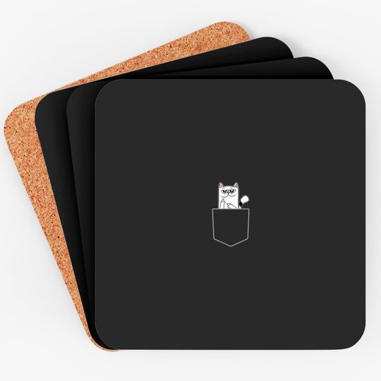 Discover Cat Flipping Off Coasters Cat in Pocket Giving the Finger