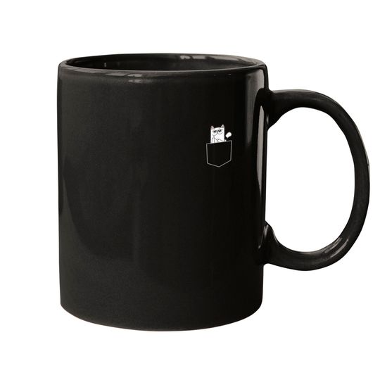Discover Cat Flipping Off Mugs Cat in Pocket Giving the Finger