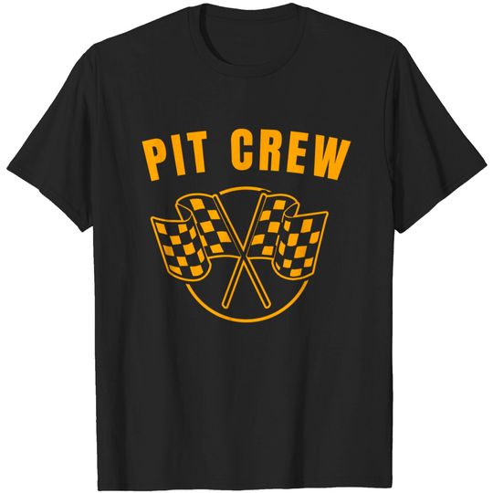 Discover Pit Crew Racing Car Racetrack Checkered Flag T-Shirt