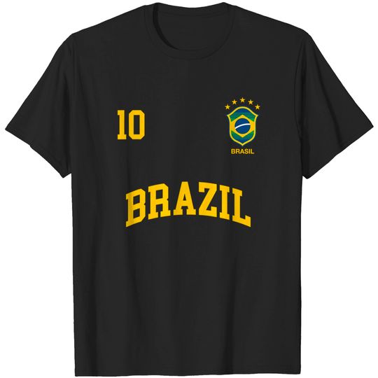 Discover Brazil Number 10 Brazilian Soccer Team Sports Shirt