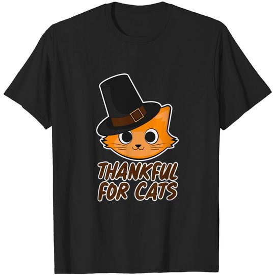 Discover Thankful for Cats for Cat Friends - Thanksgiving T-Shirt