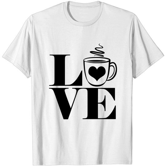 Discover Big Coffee Love Heart - Love Coffee Awesome Gift - T-Shirt