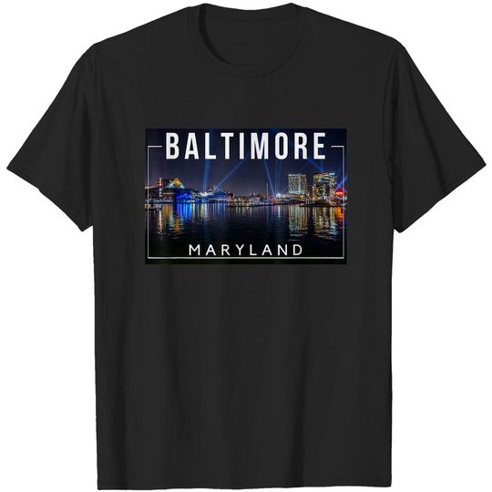 Discover Baltimore Maryland MD Charm City Skyline T Shirt