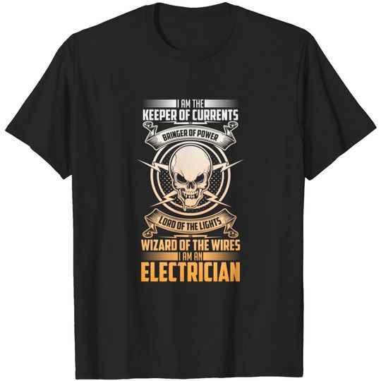 Discover Electrician power outlet socket gift electricity - Electrician - T-Shirt