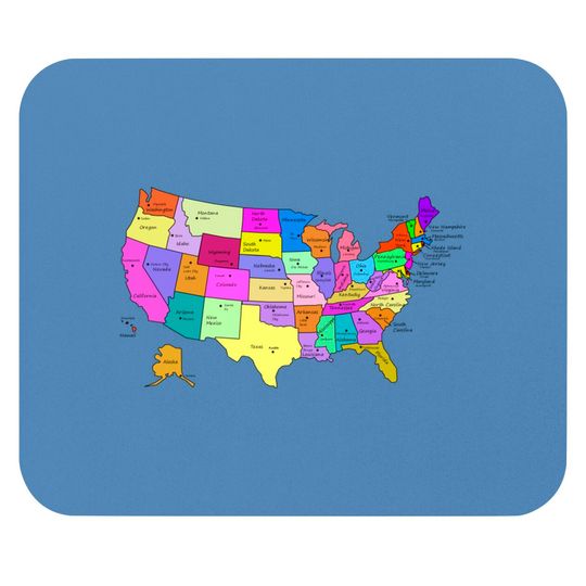 Discover United States Map With Capitals (Fixed) Mouse Pads