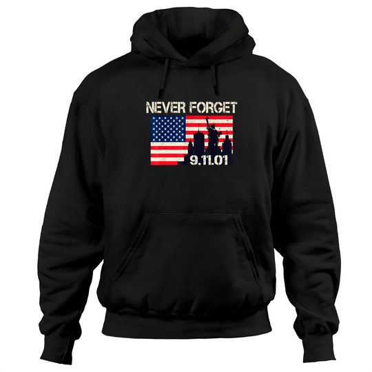 Discover Vintage Never forget patriotic 911 for men American Flag Hoodie