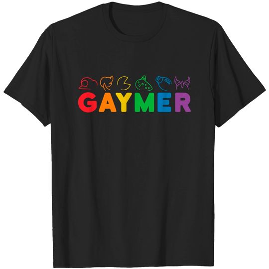 Discover Gaymer Pride LGBT TShirt Rainbow Flag Gay Lesbian Gaming T-Shirt