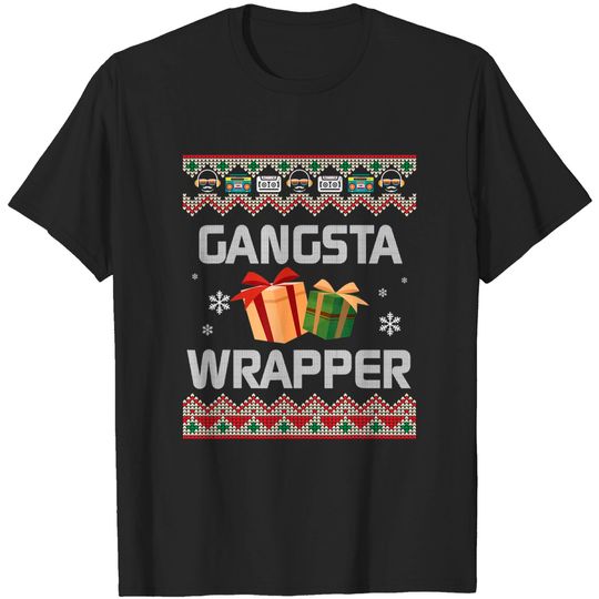 Discover Gangster Wrapper Merry Christmas Gift Rapper Gangsta T-Shirt