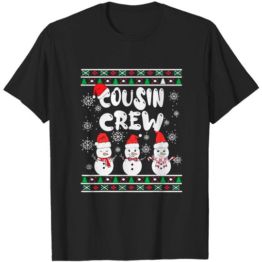 Discover Cousin Crew Christmas Pajamas Snowmen Merry Xmas T-Shirt