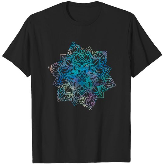 Discover Watercolor Mandala Sacred Fractal Geometry Art Good Vibe T-Shirt