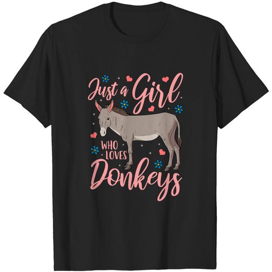 Discover Just a Girl Who Loves Donkeys Funny T-Shirt