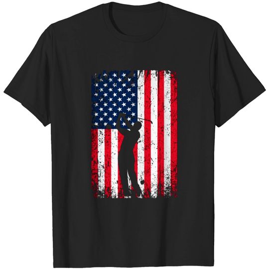Discover Golf American Flag 4th of July - Golf - T-Shirt