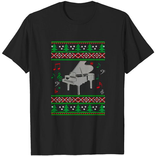 Discover Piano Ugly Christmas Sweater Gifts For Music Lover - Piano Ugly Christmas Sweater - T-Shirt