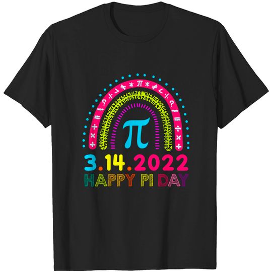 Discover Happy Pi Day Math Rainbow 3.14 T-Shirt