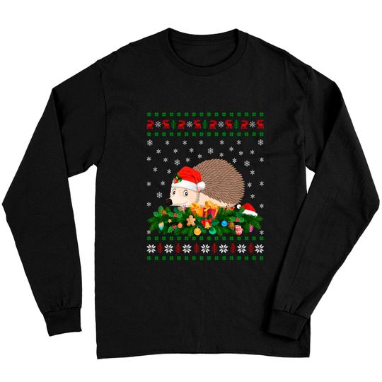 Discover Hedgehogs Animal Santa Hat Ugly Hedgehog Christmas Sweatshirt