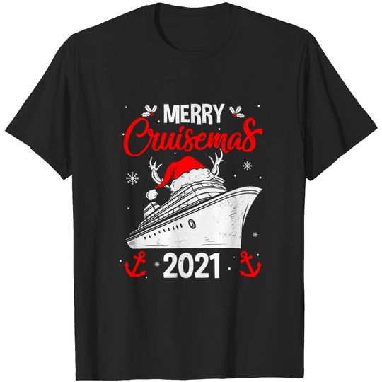 Discover Merry Cruisemas 2021 Christmas Santa Reindeer Cruise Funny T-Shirt