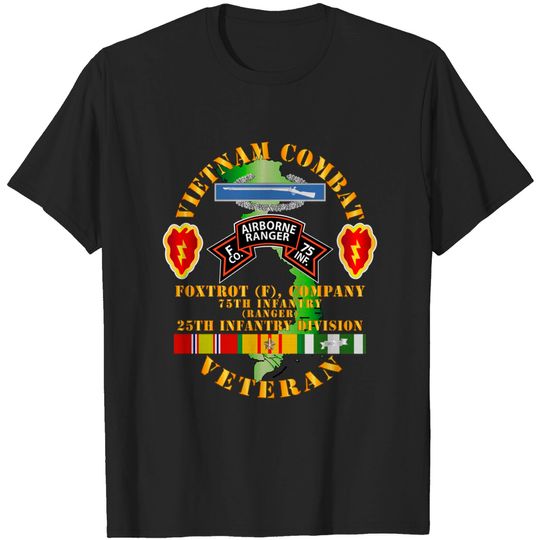 Discover Vietnam Combat Vet - F Co 75th Infantry (Ranger) - 25th ID SSI - Vietnam Combat Vet F Co 75th Infantry - T-Shirt