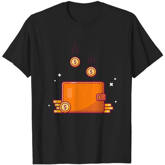 Discover Wallet with gold coins cartoon - Money - T-Shirt