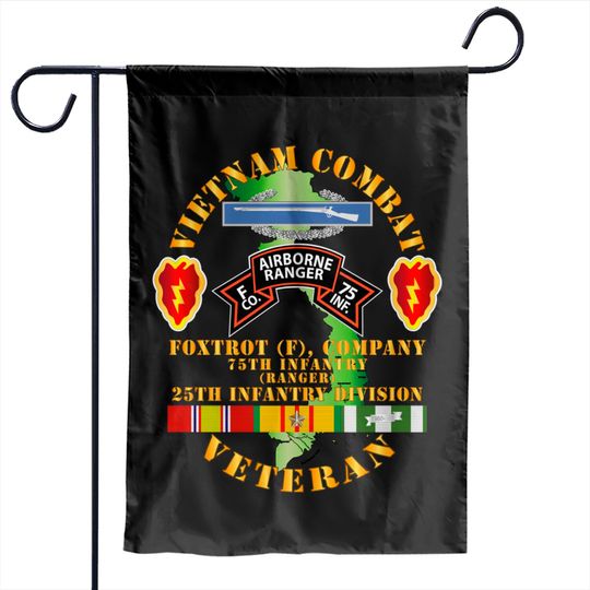 Discover Vietnam Combat Vet - F Co 75th Infantry (Ranger) - 25th ID SSI - Vietnam Combat Vet F Co 75th Infantry - Garden Flags