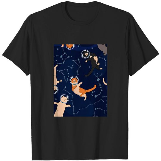 Discover cat space pattern mask - Floral Pattern - T-Shirt
