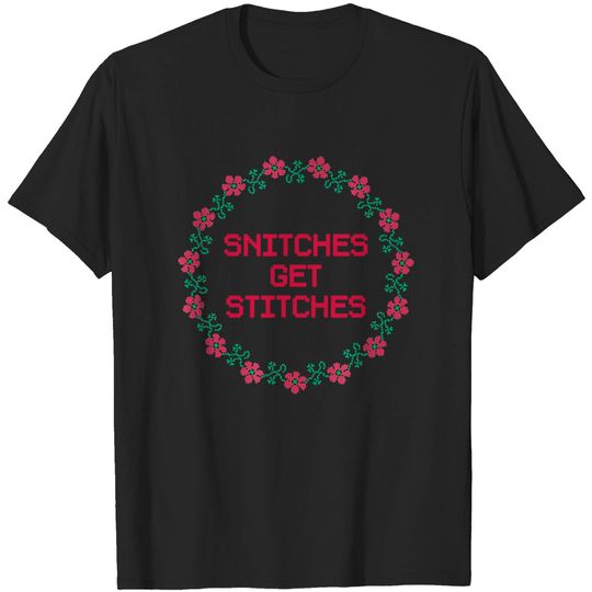 Discover Needlepoint Snitches get Stitches Jok T-Shirt
