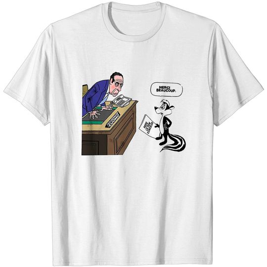 Discover Pepe Pew Merci Beaucoup Cartoon Shirt.