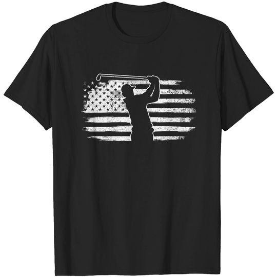 Discover Golfing Golf American Flag - Golfing - T-Shirt