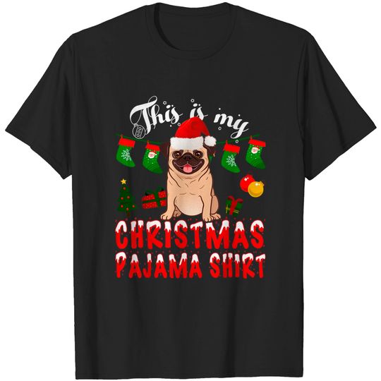 Discover This Is My Christmas Pajama Pug Kid X-mas T-Shirt