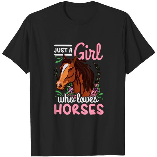 Discover Horse Just a Girl Who Loves Horses Riding Show Jumping T-Shirt