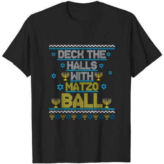 Discover Deck The Halls with Matzo Balls Jewish Christmas Hanukkah T-Shirt