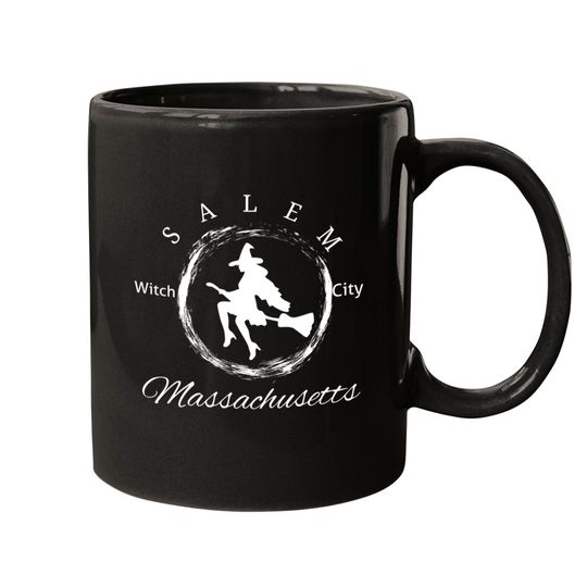 Discover Salem Witch City Logo White - Salem - Mugs