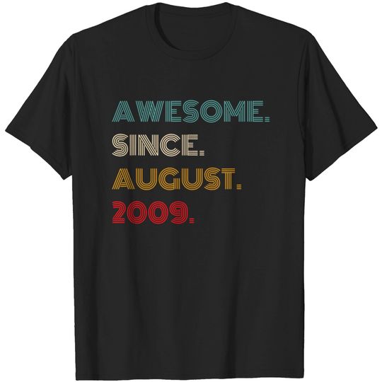 Discover 12th Birthday Awesome Since August 2009 12 Year Old Boy Girl T-Shirt