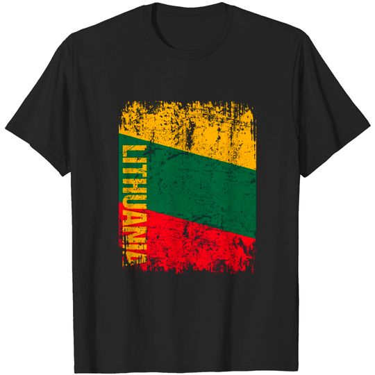 Discover Lithuania Flag Vintage Distressed  T Shirt