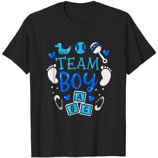 Discover Team Boy Gender Reveal Party Pink Blue Baby Announcement T-Shirt