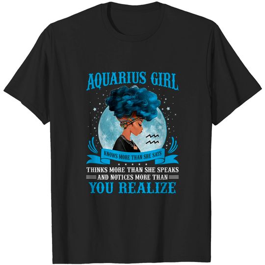 Discover Womens Aquarius Black Queen January T Shirt